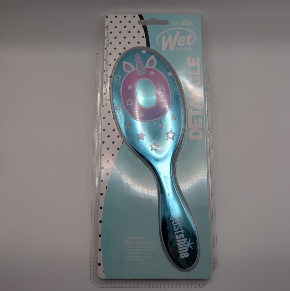 Wet Brush Justice Just Shine Unicorn Monogram O Detangler Hair Brush